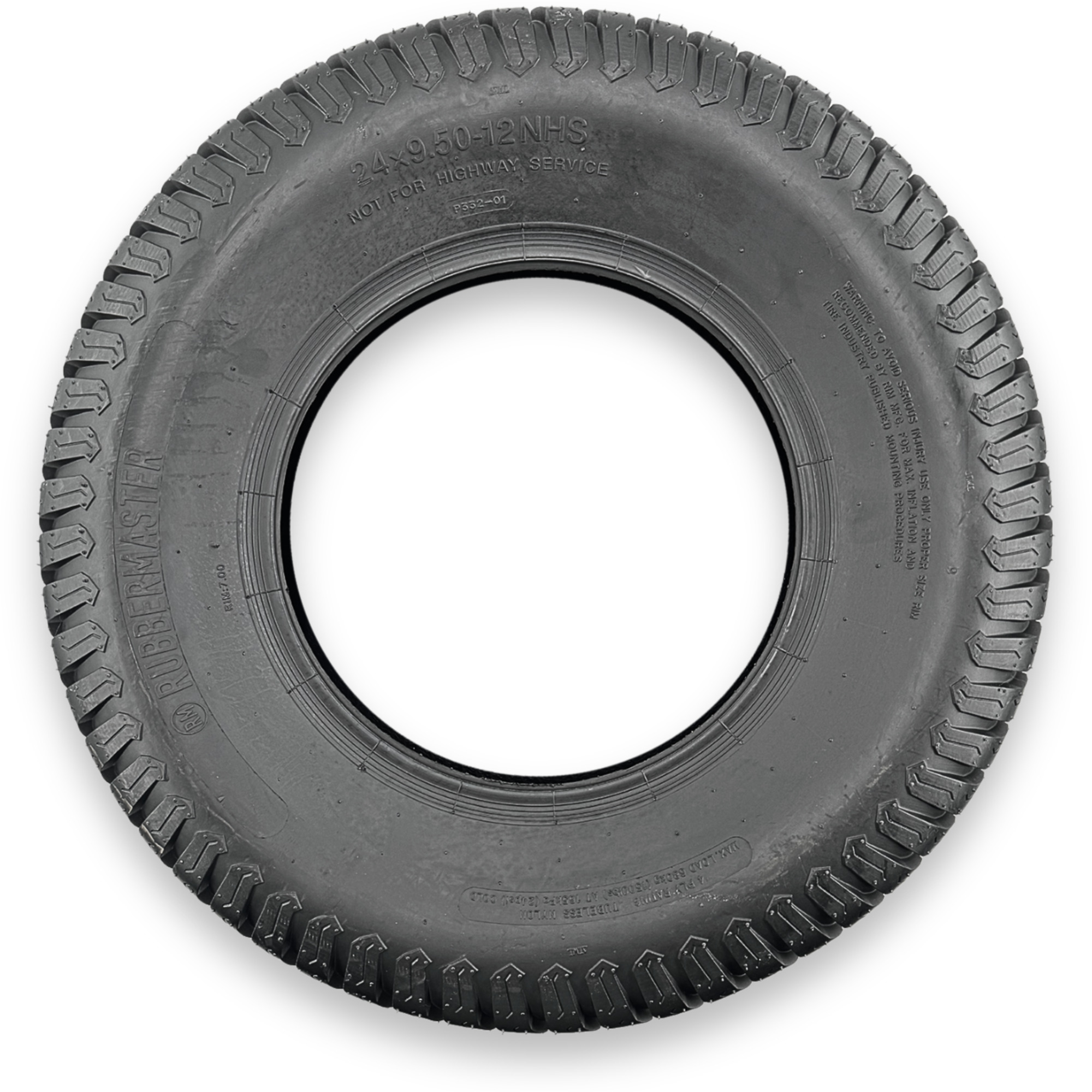 RubberMaster, S-Turf 4 Ply Tire 24x9.50-12 Tire Diameter 23.82 in, Model# 450445